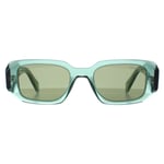 Prada Rectangle Womens Transparent Sage Green Mirror Internal Silver PR17WS - One Size