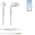 Headphones for OnePlus Nord N20 SE headset in ear plug white