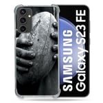 Cokitec Coque Renforcée pour Samsung Galaxy S23 FE Sport Rugby Ballon Vintage