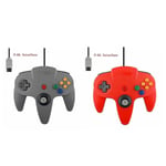 2-pack Klassisk Trådbunden N64-kontroll Retrospel 64-bitars Spelkontroll Joystick Ersättningskontroll 23 2pcs