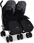 Cosatto Supa dupa 3 double pushchair in Silhouette with Footmuffs and Raincover