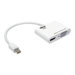 TRIPP LITE 6in Mini DisplayPort to HDMI VGA 4K Adapter Converter Cable mDP to HDMI VGA 6" - videokonverter - hvit