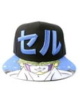 OFFICIAL DRAGON BALL Z - CELL KANJI BLACK SNAPBACK CAP with PRINTED VISOR (HAT)