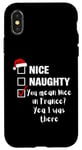 Coque pour iPhone X/XS Nice Naughty You Mean Nice In France - Père Noël amusant