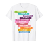 I Am Strong Cute Kids Growth Mindset Positive Affirmation T-Shirt