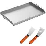 Vevor Plancha Inox Barbecue a Charbon de Bois Plaque de Cuisson en Acier Inoxydable 81x43cm Plaque Fonte Plancha a Gaz Exterieur Professionnelle