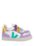 VEJA Kids' V-10 Suede Trainers, White/Multico