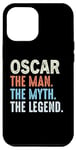 Coque pour iPhone 15 Plus Oscar The Legend Name Personnalisé Cute Idea Homme Vintage