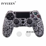 Feuille Blanche - Coque De Protection En Silicone Pour Sony Dualshock 4, Avec Capuchons De Poignée Pour Manette Ps4 Ds4 Slim Pro, Pour Playstation 4