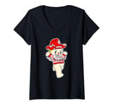 Womens Kewpie Baby Rodeo Cowgirl Cowboy Traditional Tattoo Flash V-Neck T-Shirt