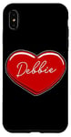 Coque pour iPhone XS Max Debbie Cœur dessiné à la main avec inscription « First Name Hearts I Love Debbie »