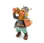 Vikingfigur med Ölmugg och Vinflaska