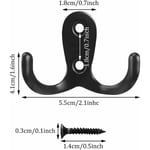 Takkikoukku, 15 kpl Double Coat Koukut Antiikki seinään kiinnitettävät koukut ja viittakoukut Musta seinään kiinnitettävä koukku, säilytys ruuveilla kotiin, hyllyt, kylpyhuone - musta