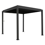 Utsikt pergola svart 3x4 m inkl. tak