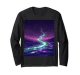 Mystical Cosmic River: Ethereal Galaxy Art For Stargazers Long Sleeve T-Shirt