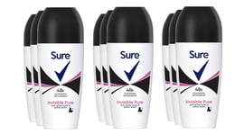 9x Sure Women Roll On INVISIBLE PURE Anti-Perspirant 48Hrs Dry Protection, 50ml