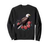 bald eagle rose vintage floral art Sweatshirt