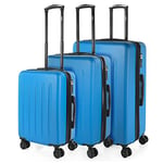 SKPAT - Valises de Voyage Jeu Valises 4 Roues - Jeu de Valises de Voyage - Jeu de Valises de Voyage Légères. Cadenas à Combinaison 175100, Bleu électrique, Bleu électrique, 55 cm + 64 cm + 74 cm,