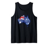 Australia Down Under Wooden Australian Flag Map Gift Tank Top