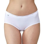 Sloggi Womens Basic+ Midi 2p Boxer Briefs, White, 14 UK