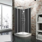 Jamais utilisé ]- Cabine de douche intégrale, 90 x 90 cm, Cabine de douche complète Schulte avec porte coulissante, parois fixes, receveur, panneaux