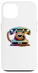 Coque pour iPhone 13 Coloré Line Art Vintage Téléphone Vintage Fixe Cadran