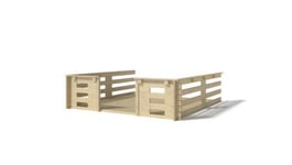 Terrasse en bois avec balustrade pour abri en bois - 9m2 - 3m x 3m - couleur: naturel - DOM395