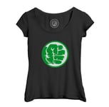 T-Shirt Femme Col Echancré Hulk Point Super Héros Bd Film Geek