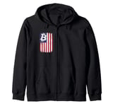 BTC Bitcoin American Flag Crypto Revolution Zip Hoodie