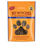 Pet Munchies Venison Strips Dog Treats, Premium Wheat Free Dog Chews with Natural Real Meat, Low in Fat and High in Protein 75g (Pack of 8)