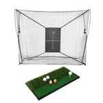 OneSwing Golf Net Pro + Double Grass Mini Hitting Mat