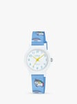 Lorus RRX47JX9 Kids' Unicorn Fabric Strap Watch, Light Blue