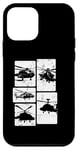 Coque pour iPhone 12 mini Hélicoptère de combat militaire rétro vintage