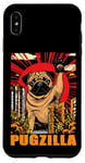 Coque pour iPhone XS Max Retro Pug Pugzilla Funny Dog Lover Japanese Movie Poster