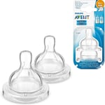 Philips Avent Classic+ Anti-Colic Fast Flow Teat - Pack of 2 (Model SCF634/27)