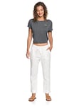 Roxy on The Seashore - Pantalon Cargo en Lin pour Femme Blanc