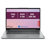 Lenovo IdeaPad 1 14ALC7 - Ordinateur Portable 14'' FHD (AMD Ryzen 5 5500U, RAM 8Go, SSD 256Go, AMD Radeon Graphics, Windows 11 Home) Clavier AZERTY Français - Gris