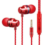 Style B Red OlhLiitra-Écouteurs Filaires Intra-auriculaires, Oreillettes Anti-Bruit, 3.5mm, Basse Stéréo, Casque Gamer, Mains Libres, avec Micro, pour iPhone, Android, PC ""Nipseyteko