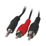 Câble audio Jack 3.5 mm stéréo mâle / 2 RCA mâles (3 mètres)