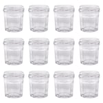 Argon Tableware Glass Jam Jars with Lids - 42ml - Pack of 12