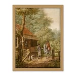 Artery8 Andriessen Dutch Landscape House Horse Painting Artwork Framed Wall Art Print 18X24 Inch