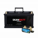 SKANBATT Lithium Batteri 12V 150AH 150A BMS (352x174x190mm) - Med Bluetooth - NYHET (kan forhåndsbestilles)