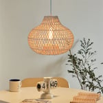 Arturesthome - Lustre de cuisine en osier, abat-jour rond en rotin, abat-jour de lampe suspendue, luminaire de plafond D35CM x HD30CM