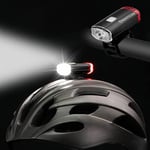 Bike Helmet Light Bicycle USB Rechargeable Front Rear MTB Cycle Senticam Lights