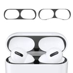 kwmobile 2x Protection Compatible avec Apple AirPods Pro - Autocollant Anti-Poussière pour Intérieur Boîtier - noir