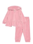 Ralph Lauren Baby Velour Hoodie & Jogger Pant Set Rosa