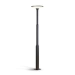 Xanlite Lampadaire solaire noir LED 220cm, 2600 lumens, CCT 3000-4000 K