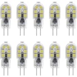 10-Pack G4 2W led Ampoule pour les Ampoules de Hotte, ac/dc 12V, 20W Ampoules Halogènes Équivalent, 200LM, Bi-Pin avec Couvercle en pvc Transparent,