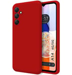 Tumundosmartphone Coque Silicone Liquide Ultra Douce pour Samsung Galaxy A14 4G/5G Couleur Rouge