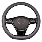 Pahajim Couvre Volant Voiture en Cuir de D Forme 38 CM/15 '' avec Durabilité Sécurité Antidérapant Protection Volant Voiture Type D à Fond Plat pour Hommes et Femmes (Gris)